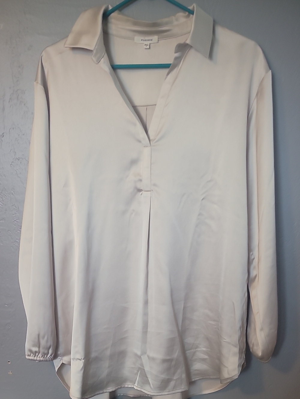 Pleione Cream Satin-Look Shell Top